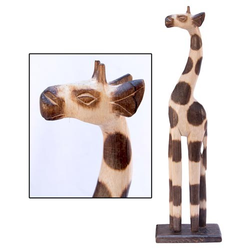 Wooden Giraffe Carving Small